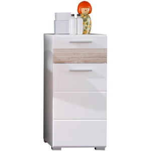 Weißer Trendteam Bad-Hochschrank MezzoBad, 37 cm breit, mit Schubladen und Einlegeböden.