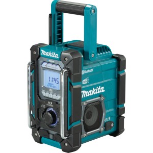 Makita Akku-Baustellenradio DMR301 mit DAB+ und Bluetooth, türkis/schwarz.