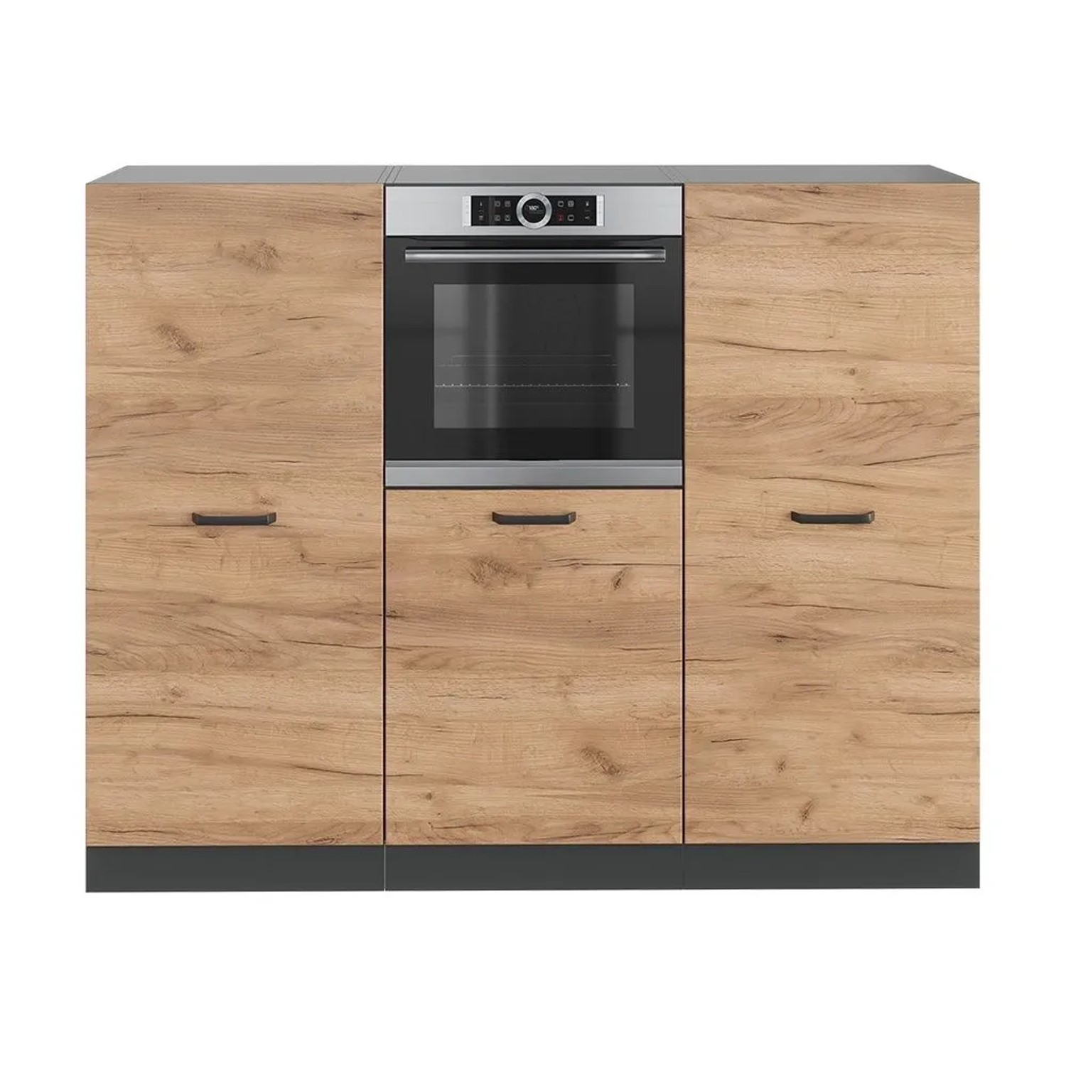 Vicco R-Line Küchenblock Goldkraft Eiche Anthrazit 180 cm ohne Arbeitsplatte ohne E-Geräte