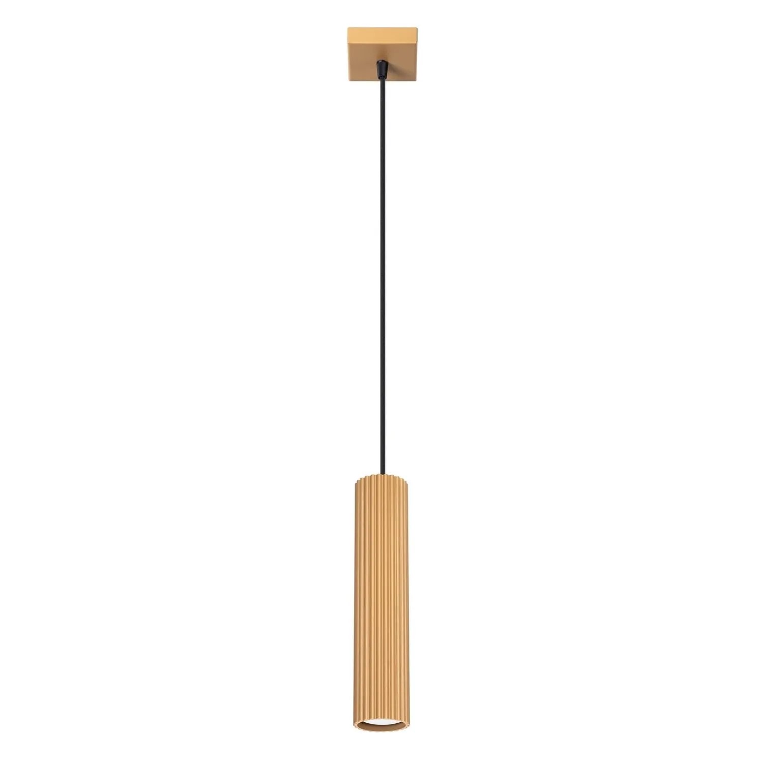 Licht-Erlebnisse Hängeleuchte Schmal Ø 8 CM In Gold GU10 Modern Höhenverstellbar Aluminium