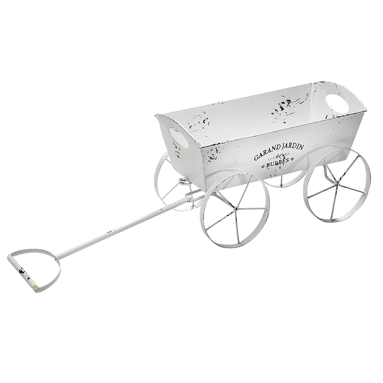 Kobolo Pflanzschubkarre Leiterwagen Pflanztopf Shabby Landhaus Stil