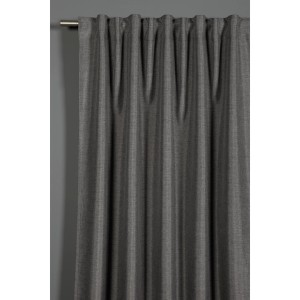 Blickdichter, silbergrauer Bennetti Schal Strukturdeko mit Gardinenband, 140x245 cm.