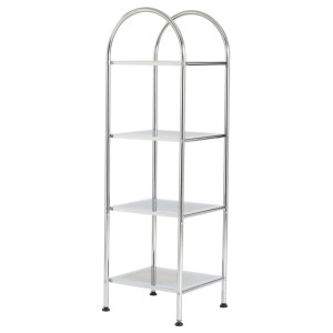 CMI Badregal Culebra mit 4 Ablagen aus Chrom, Bad-Standregal.