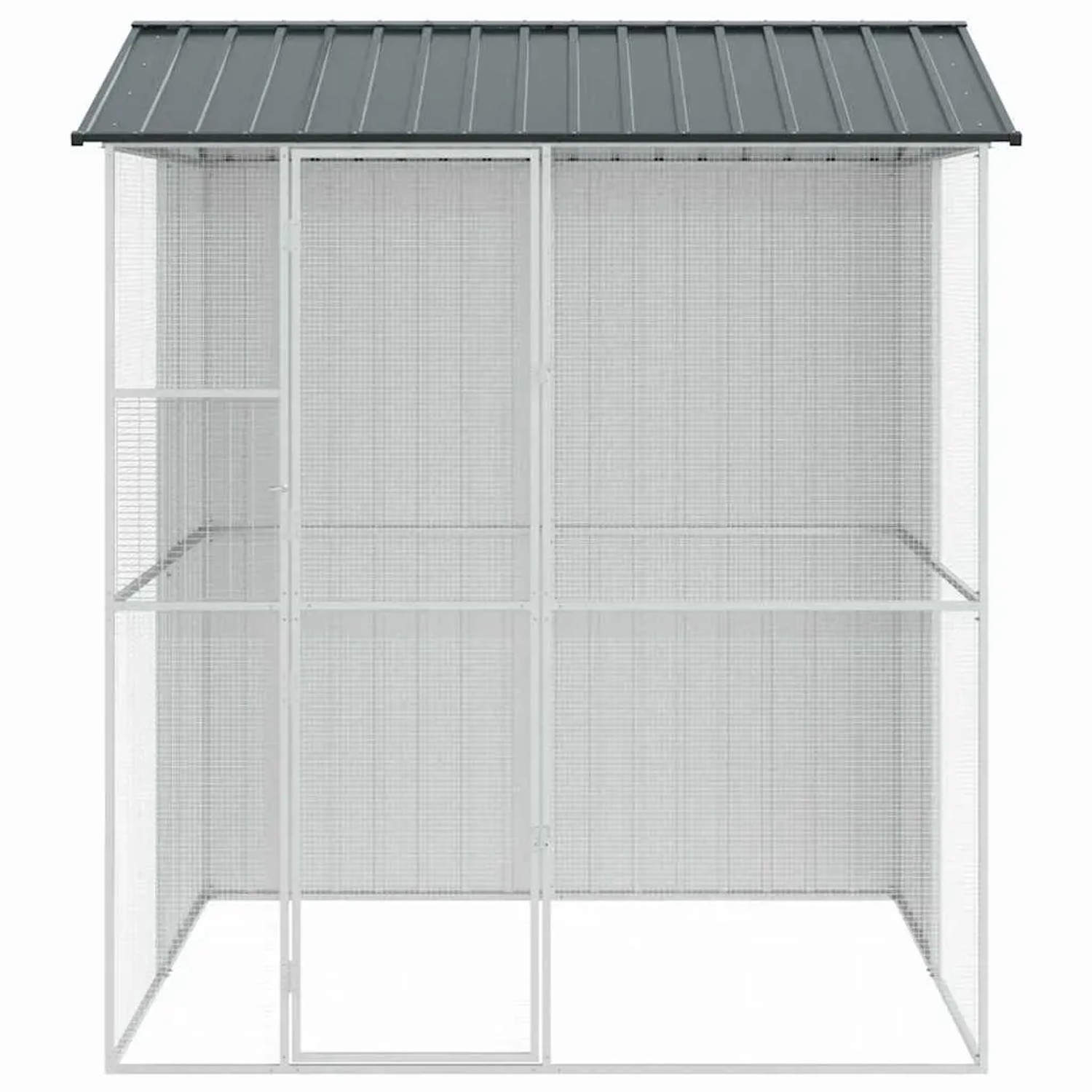 vidaXL Vogelkäfig Anthrazit 215 x 210 x 247 cm Verzinkter Stahl 3325174_5