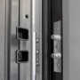 Detailaufnahme: Splendoor Thermospace Haustür Berlin Prime, graue Tür mit Mehrfachverriegelung.