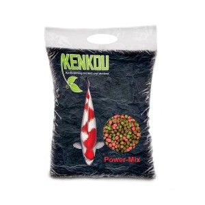Sack Kenkou Teichfutter Koi Power-Mix 6 mm, 5 kg. Koifutter mit Spirulina und Astaxanthin für Farbentwicklung.
