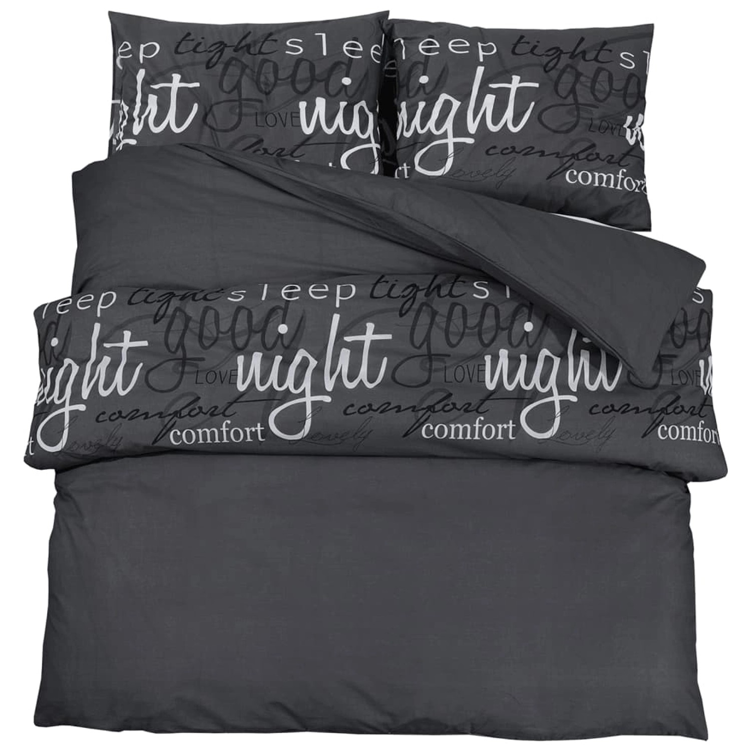 vidaXL Bettwäsche-Set Schwarz 200x200 cm Baumwolle 136534 günstig online kaufen