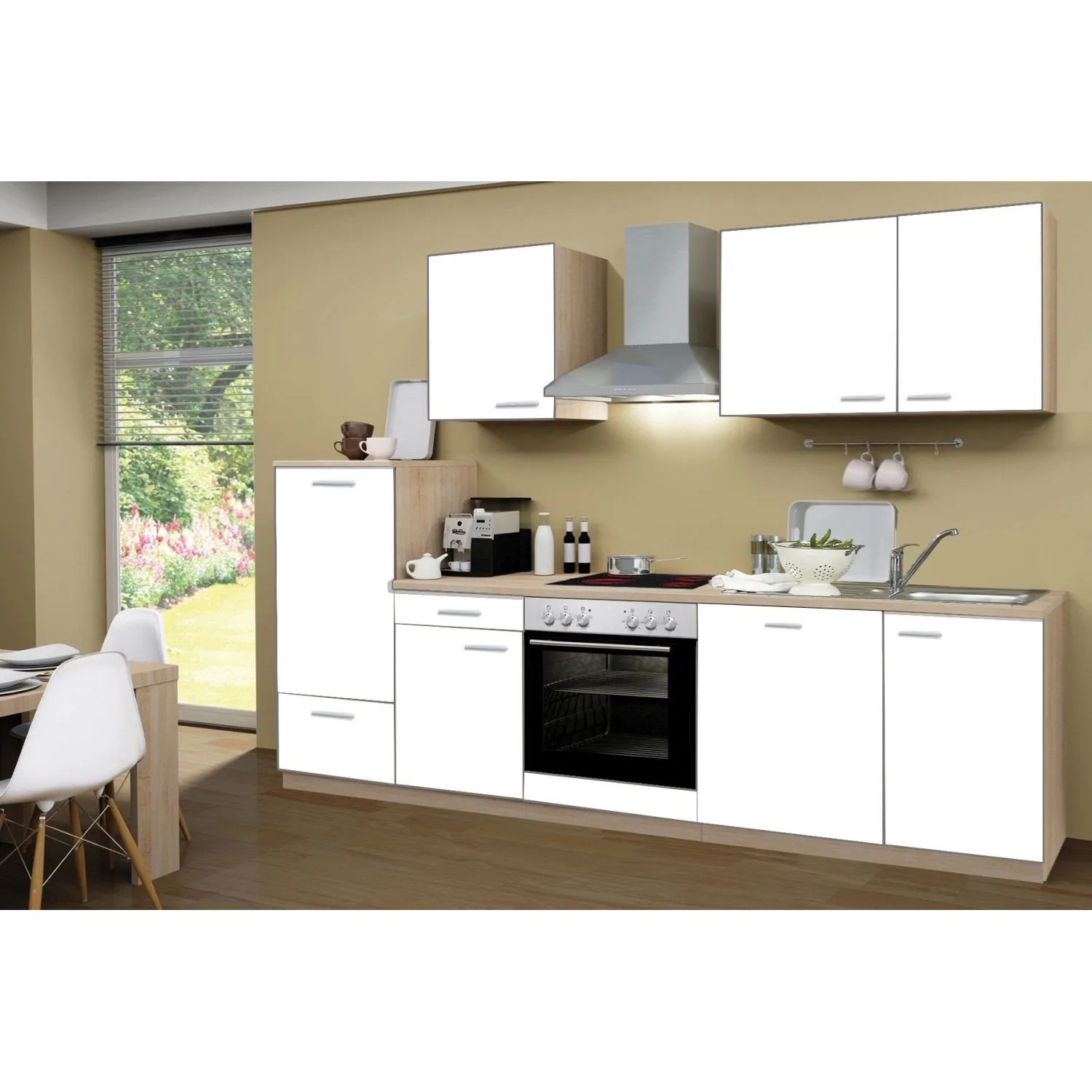 Menke Küchen Küchenzeile Classic, Küchenzeile mit E-Geräten, Breite 280 cm
