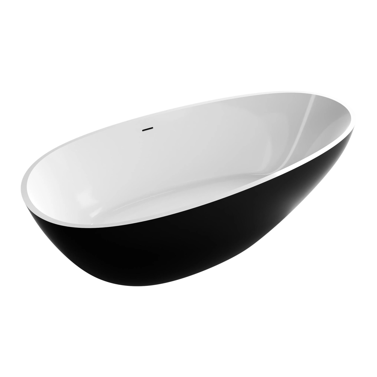 Bernstein Freistehende Badewanne VELA Mineralguss Solid Stone Schwarz Hochg günstig online kaufen
