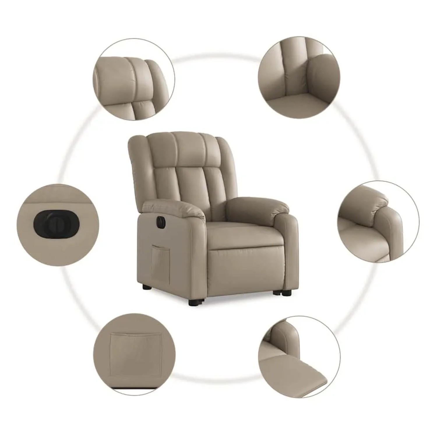 vidaXL Relaxsessel mit Aufstehhilfe Elektrisch Cappuccino Kunstleder 3205284_8