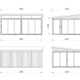 Skizze Palmako Holz-Gartenhaus Pultdach, 582x420cm, Maße und Ansichten des unbehandelten Gartenhauses.