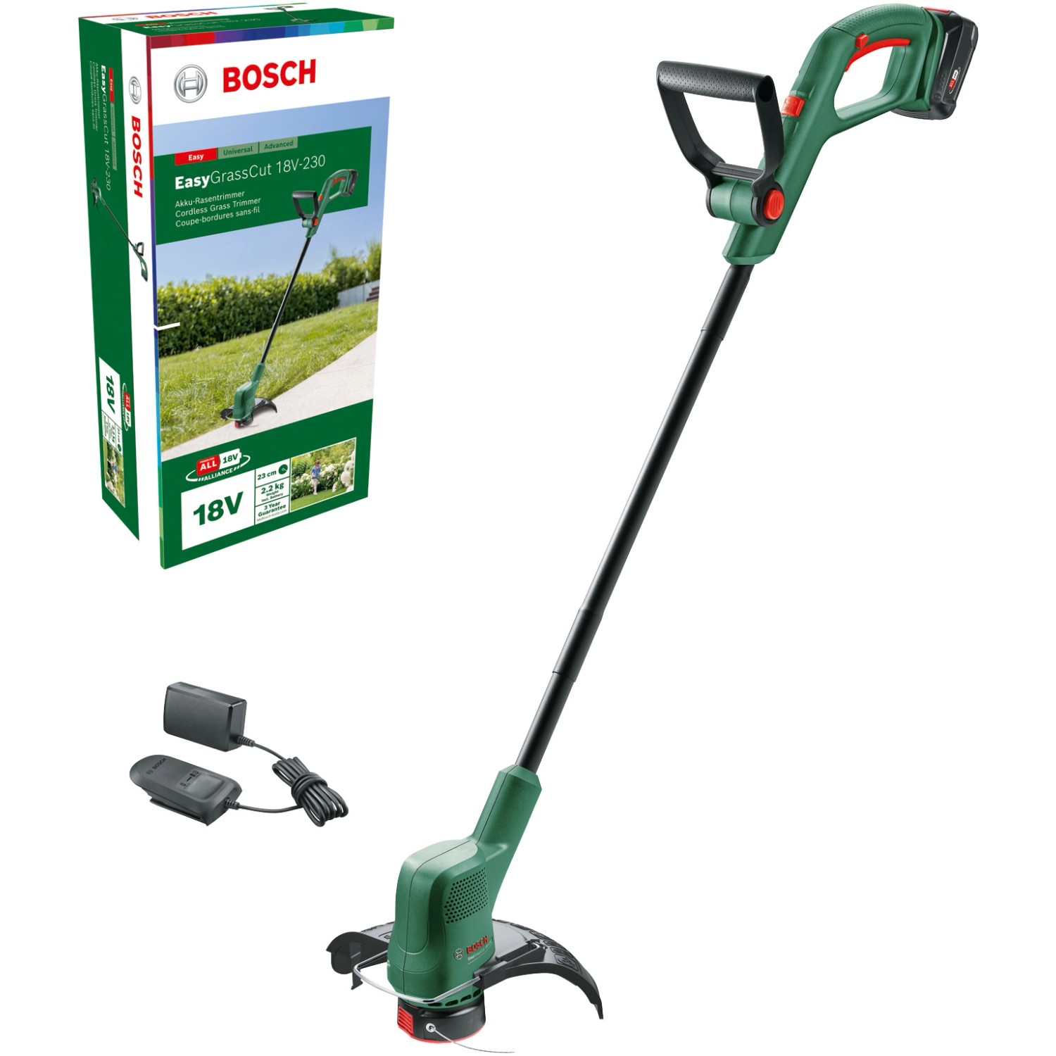 Bosch Akku-Rasentrimmer EasyGrassCut 18V-230 mit Akku und Ladegerät