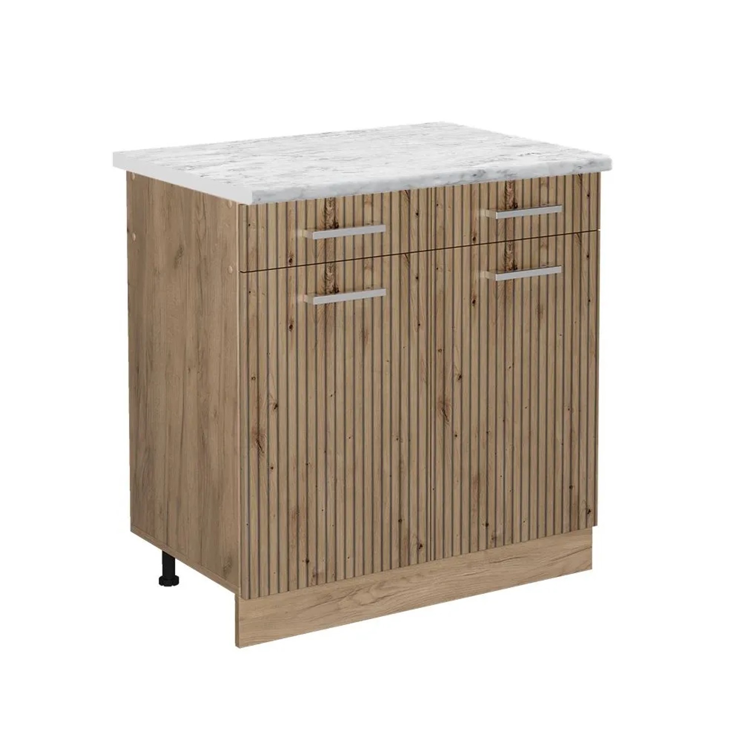 Vicco Küchenunterschrank R-Line Artisan-Eiche Goldkraft Eiche 80 cm AP Marmor