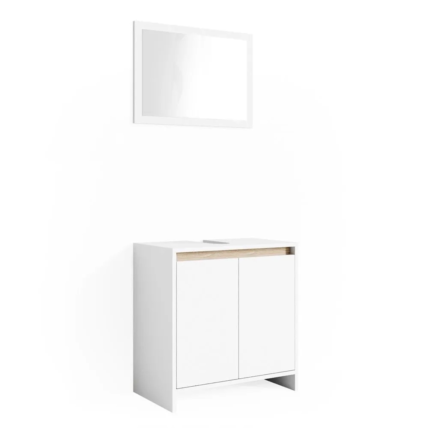 Vicco Badmöbel-Set Emma Weiß/Sonoma 60 x 60 2-teilig