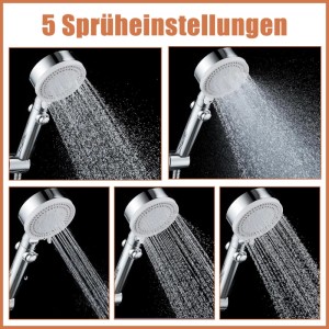 PXloue Duschsystem Mit Handbrause-Höhenverstellbare Duschsäule
