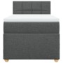 Boxspringbett dunkelgrau 80x200 cm mit Matratze und Topper.