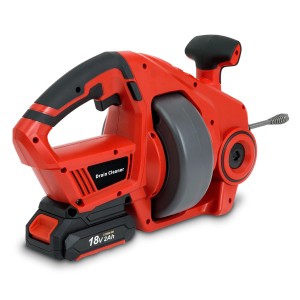 EBERTH Akku-Rohrreinigungsmaschine mit Spirale (7,6m) zum Reinigen von Abflussrohren.