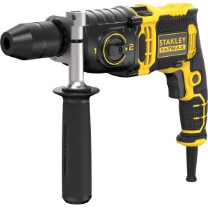 Stanley FatMax Schlagbohrmaschine FMEH850K mit Zusatzhandgriff und Bohrfutter im Detail.