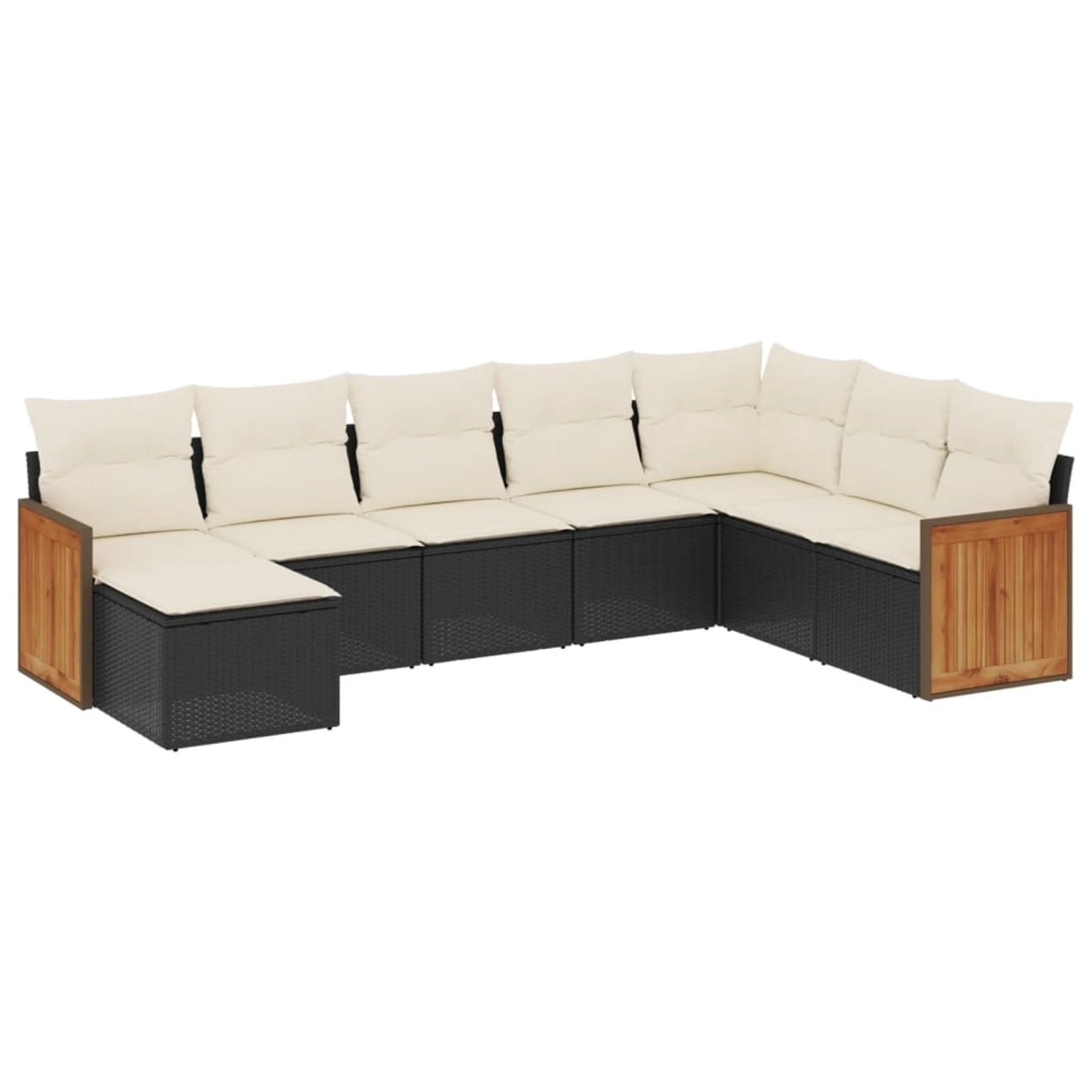vidaXL 8-Tlg Garten-Sofagarnitur mit Kissen Schwarz Poly Rattan 3227925 günstig online kaufen