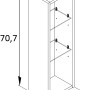 Schildmeyer Regal Duo, Landhaus Eiche Nachbildung, 70,7x21,6x16 cm, mit 2 Glaseinlegeböden.