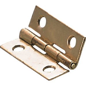 Hettich Scharnier, 20x15 mm, vermessingt, für Möbel, Kisten und Modellbau.