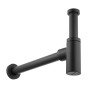 Kronenbach Design-Siphon Lima 2.0, rund, schwarz matt, Universalanschluss für Waschbecken.