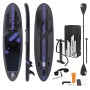 ECD Germany Aufblasbares Stand Up Paddle Board mit Sitz, 320cm, schwarz, mit Paddel, Pumpe und Zubehör.
