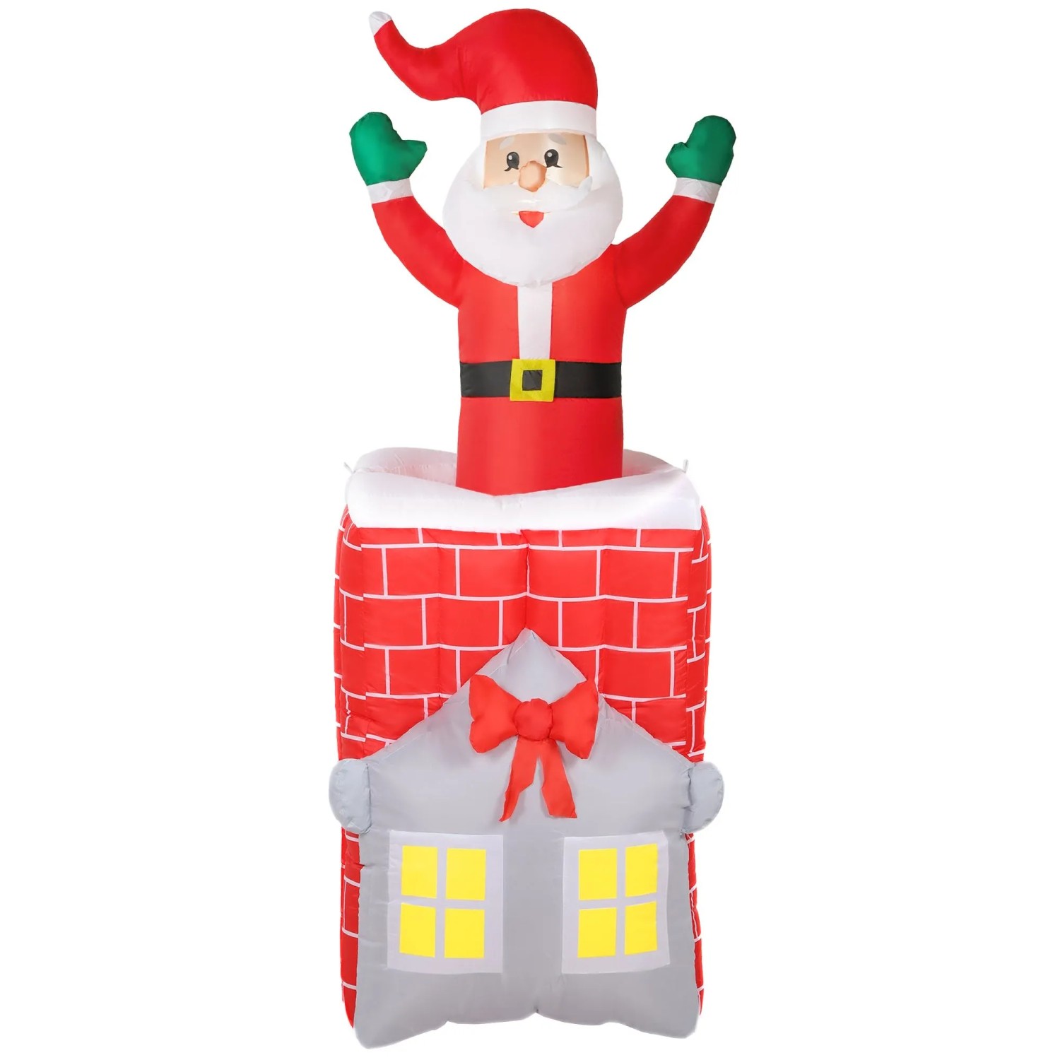 Outsunny Aufblasbare Weihnachtsdeko Polyester 80L x 90B x 210H cm Mehrfarbig