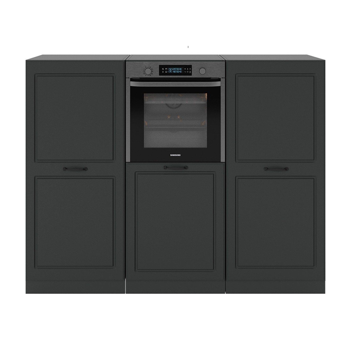 Vicco R-Line Küchenblock Anthrazit Landhaus/Anthrazit 180 cm ohne Arbeitspl günstig online kaufen