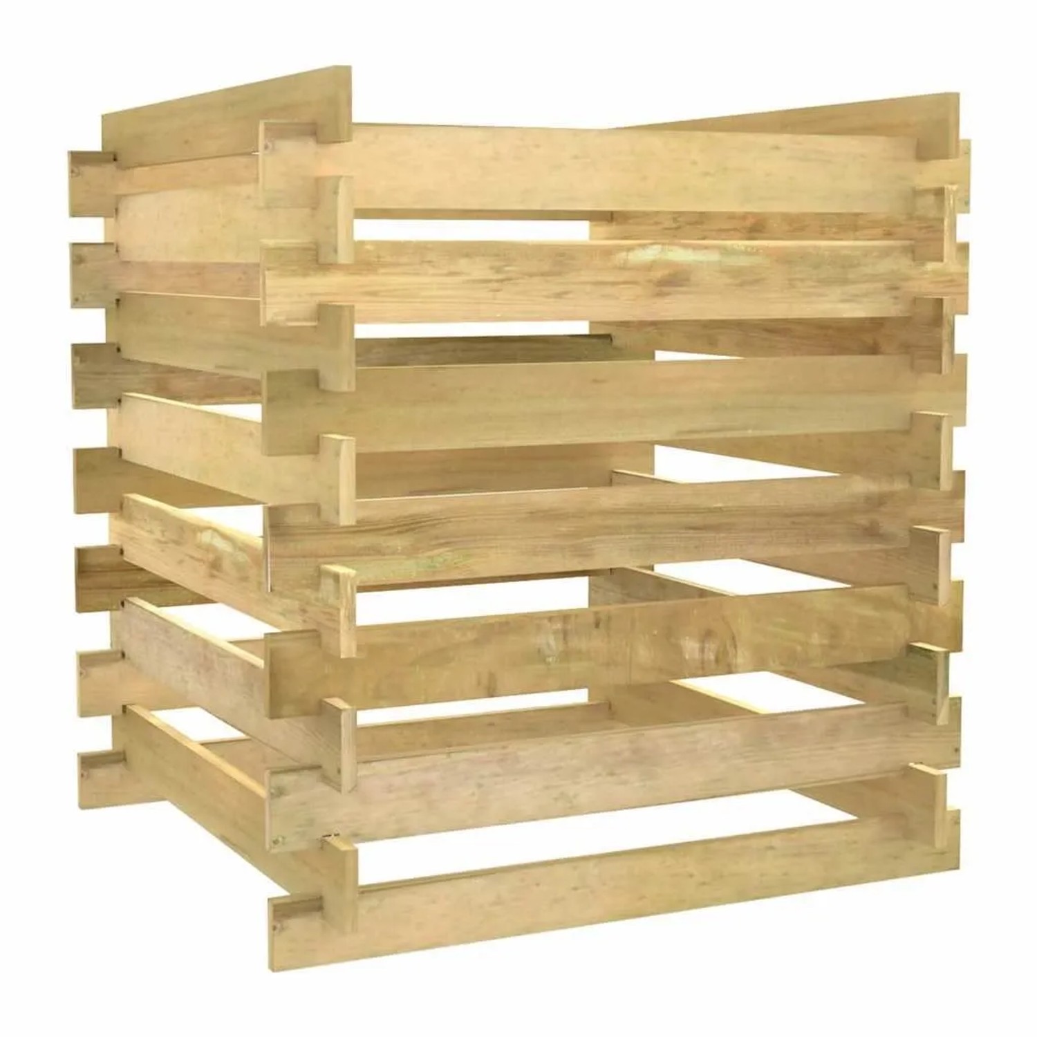 DELUKE Komposter Garten ANDRI 90x90x90cm Kiefernholz Imprägniert Lattenrostkomposter Komposter Holz Schnellkomposter