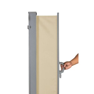 Svita Seitenmarkise, beige, ausziehbar. Sichtschutz für Terrasse & Balkon, 300x160cm.