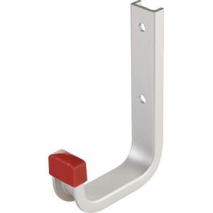 Wandhaken U-Profil aus Aluminium mit roter Gummikappe, Tragkraft 30kg.