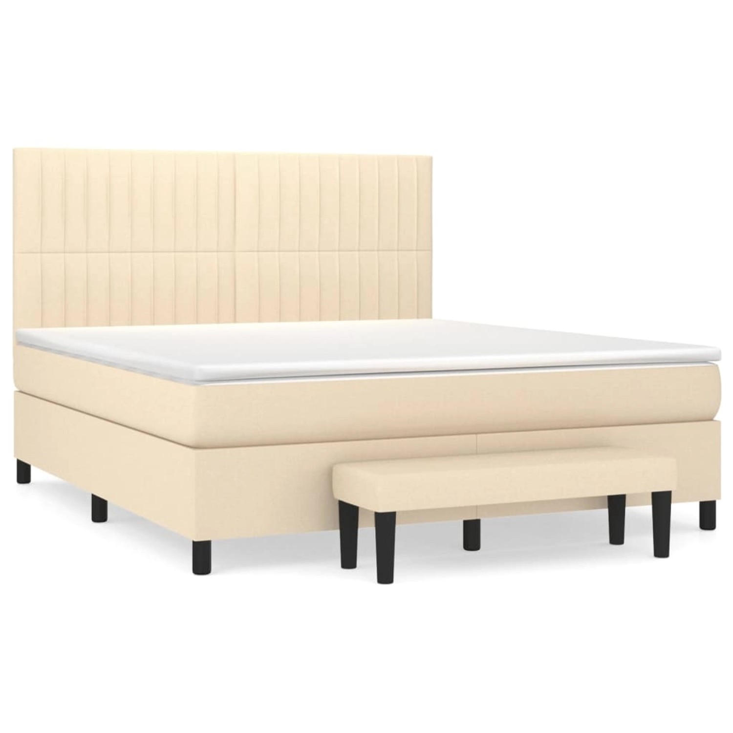 vidaXL Boxspringbett mit Matratze Creme 160x200 cm Stoff1358454 günstig online kaufen