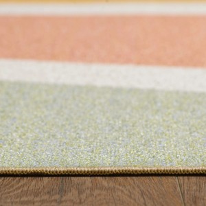 Detailansicht des Ayyildiz Kinderteppich Play 2020 Multi, 80x120 cm, mit bunten Streifen.