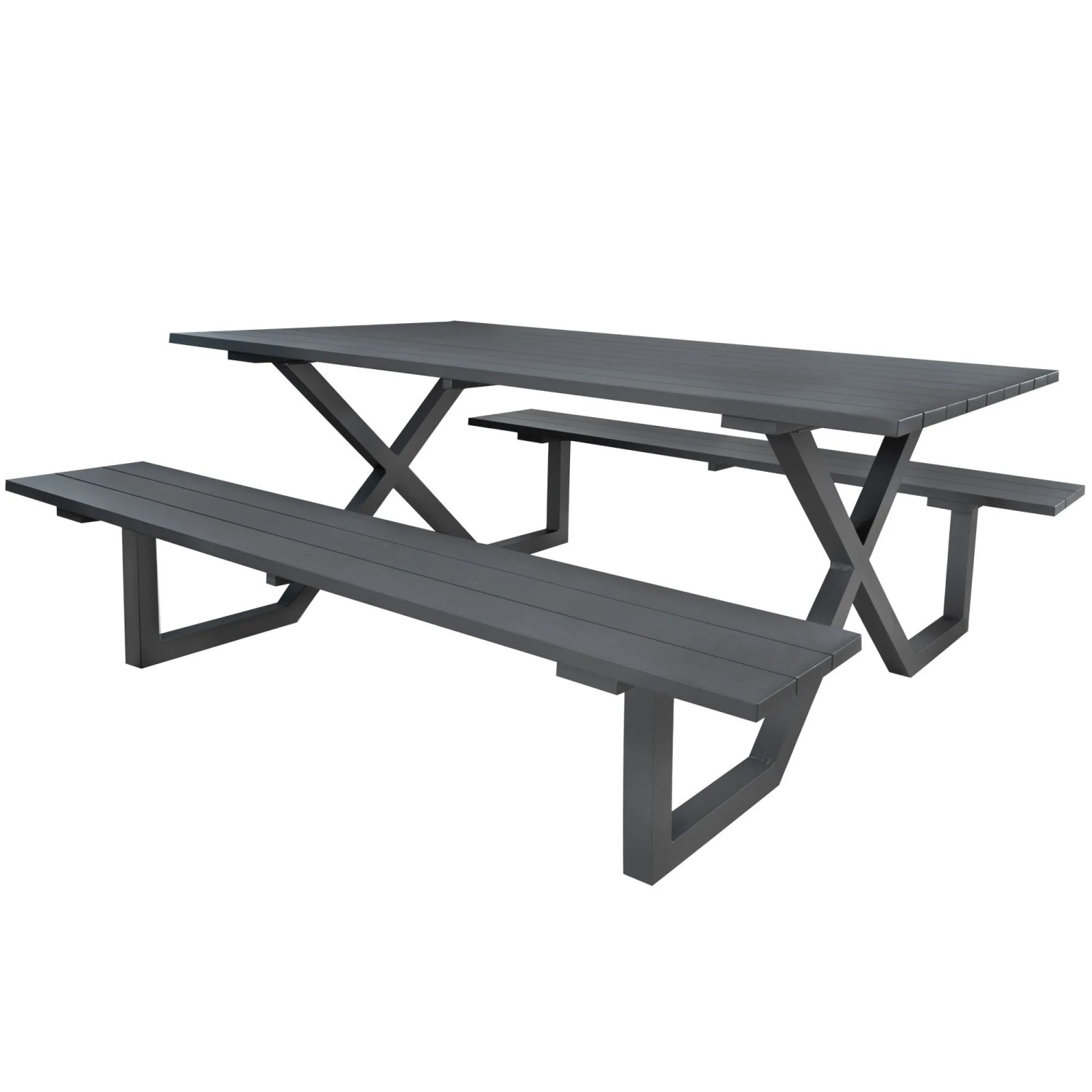 osoltus Alu Picknick Gartentisch Bank Naples Anthrazit 180cm