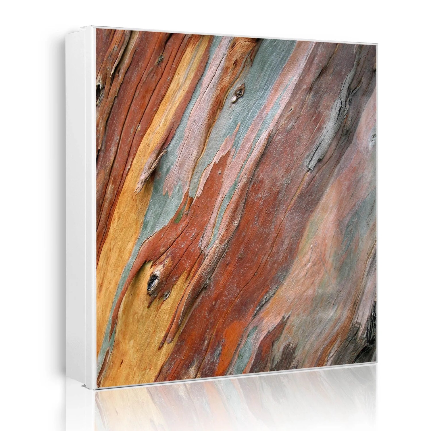 Banjado Großer Schlüsselkasten Metall 30x30cm Weiß Scharnier Links 50 Haken Beschreibbar Magnetisch Motiv Coloured Wood