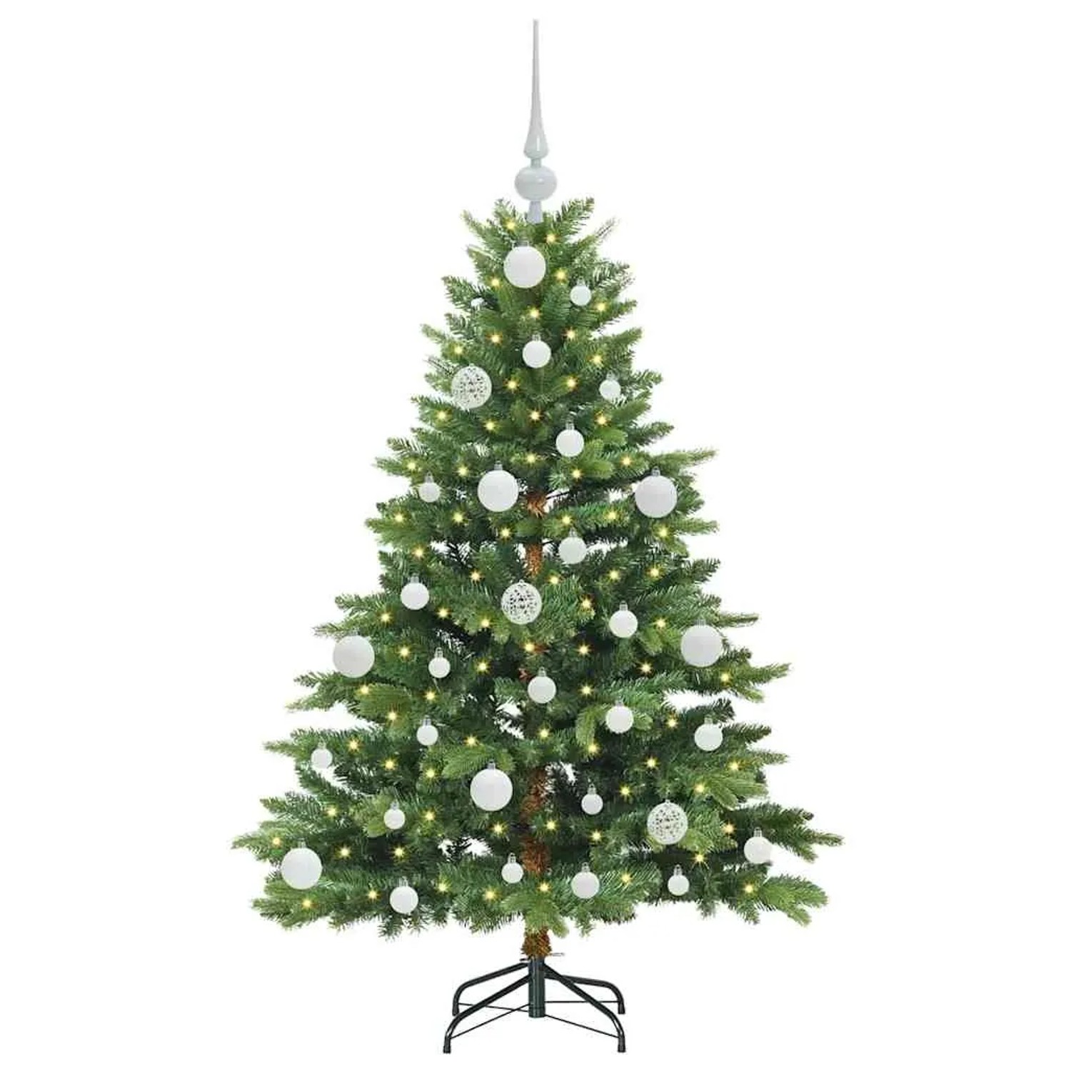 vidaXL Künstlicher Weihnachtsbaum mit 150 LEDs Grün 120 cm PE und PVC 3397526