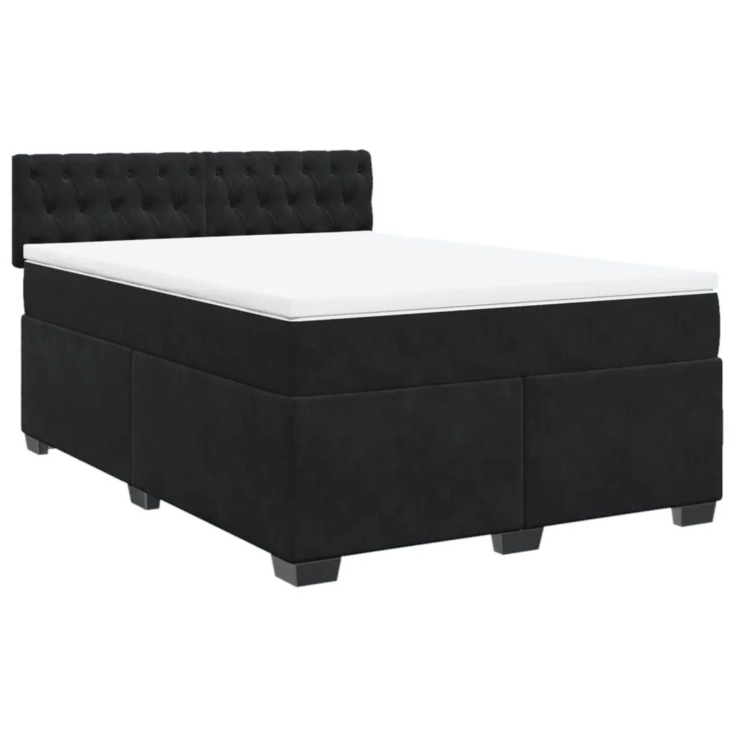 vidaXL Boxspringbett mit Matratze Schwarz 140x200 cm Samt 3286338 günstig online kaufen
