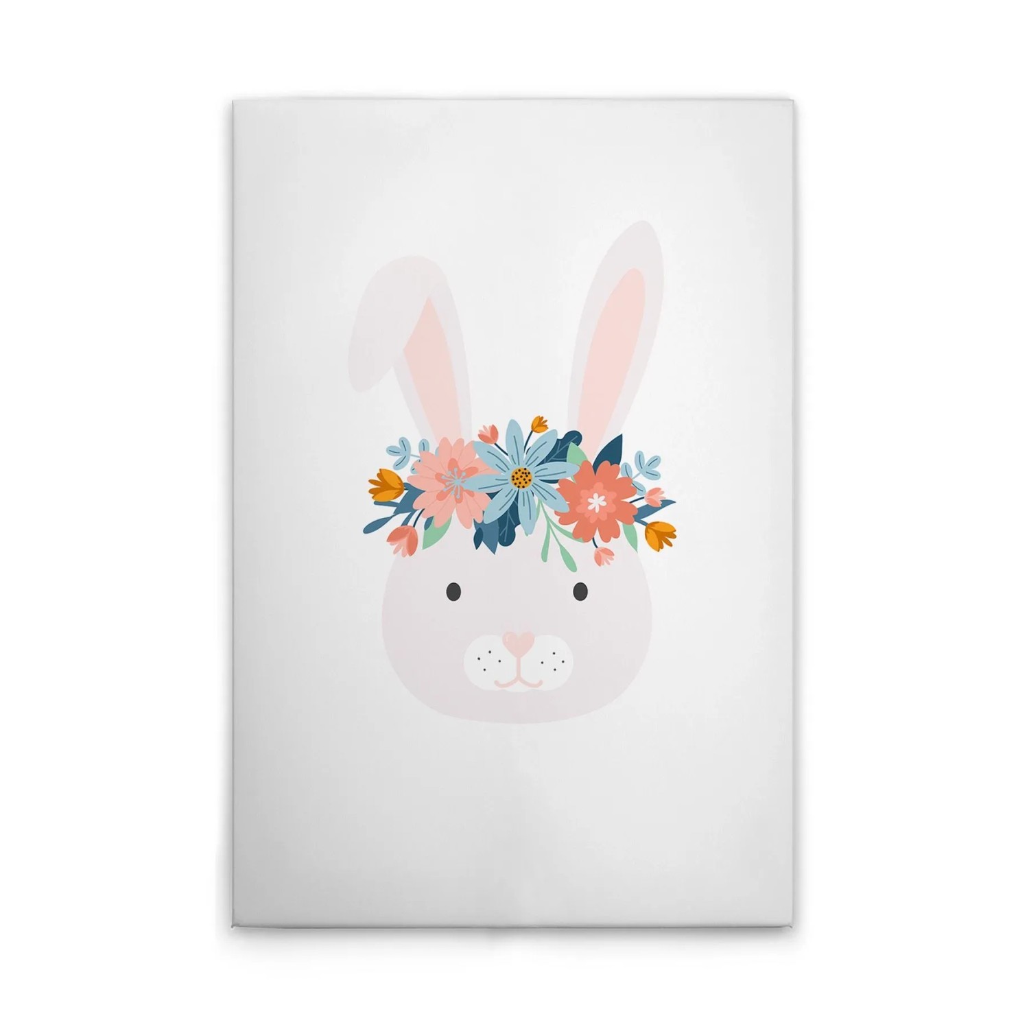 Tadessi Leinwandbild - M1-No.51478 - Kinderzimmer Hase mit Blumen - 30 x 45 cm - Querformat