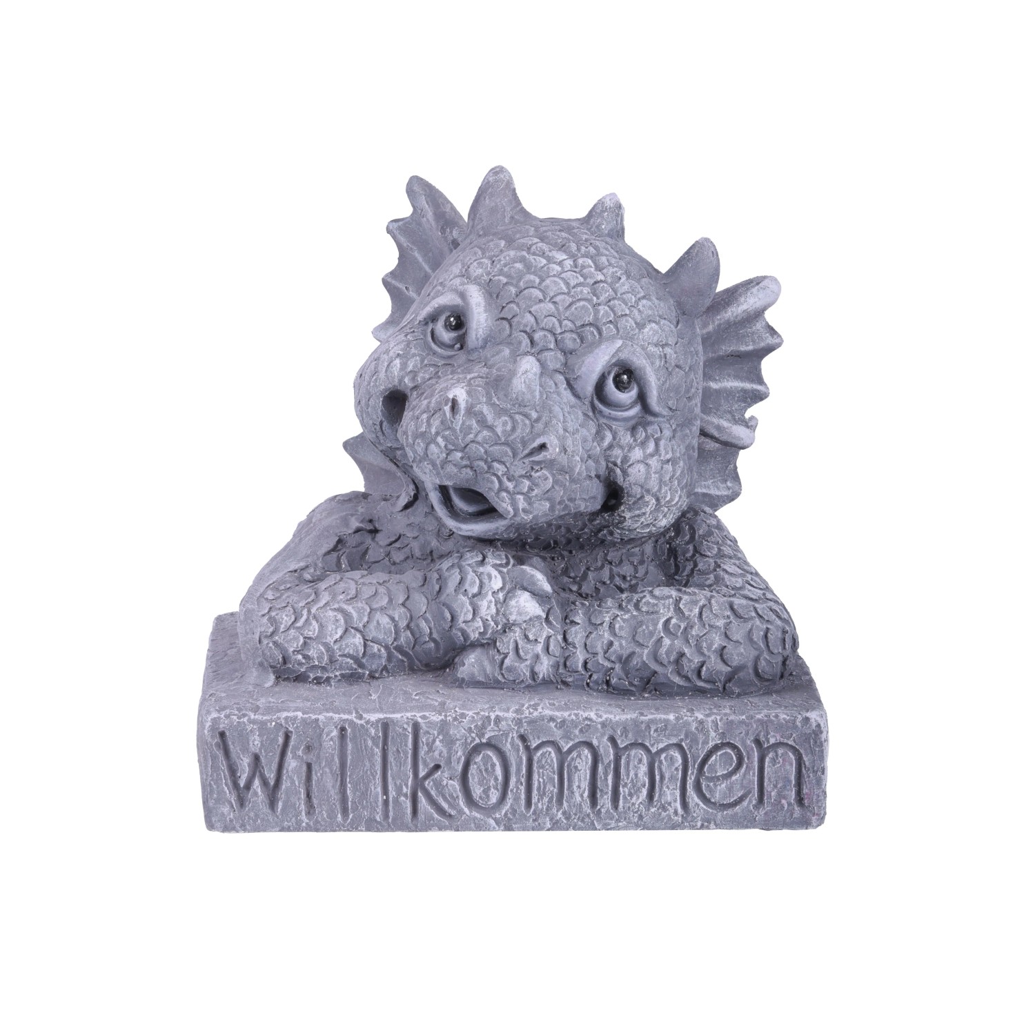 DELUKE Gartenfigur OTTO Keramik Grau-Schwarz 28x23x28cm Gartendeko Outdoor Figur