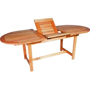 Merxx Gartentisch, oval, ausziehbar, 160x90 cm, Holzstruktur. Ideal für Garten & Terrasse.