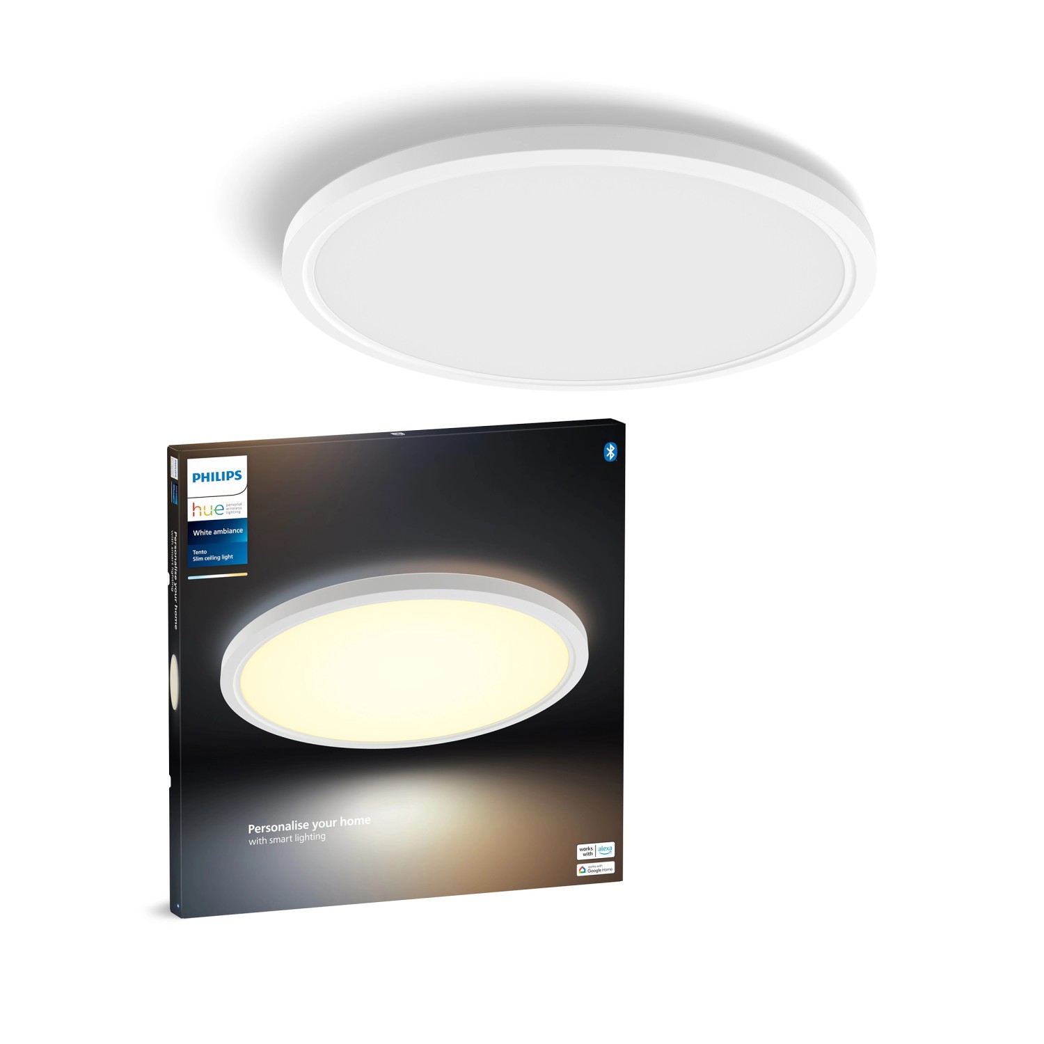 Philips Hue LED-Panel Tento White Ambiance XL Weiß Ø 54,2 cm