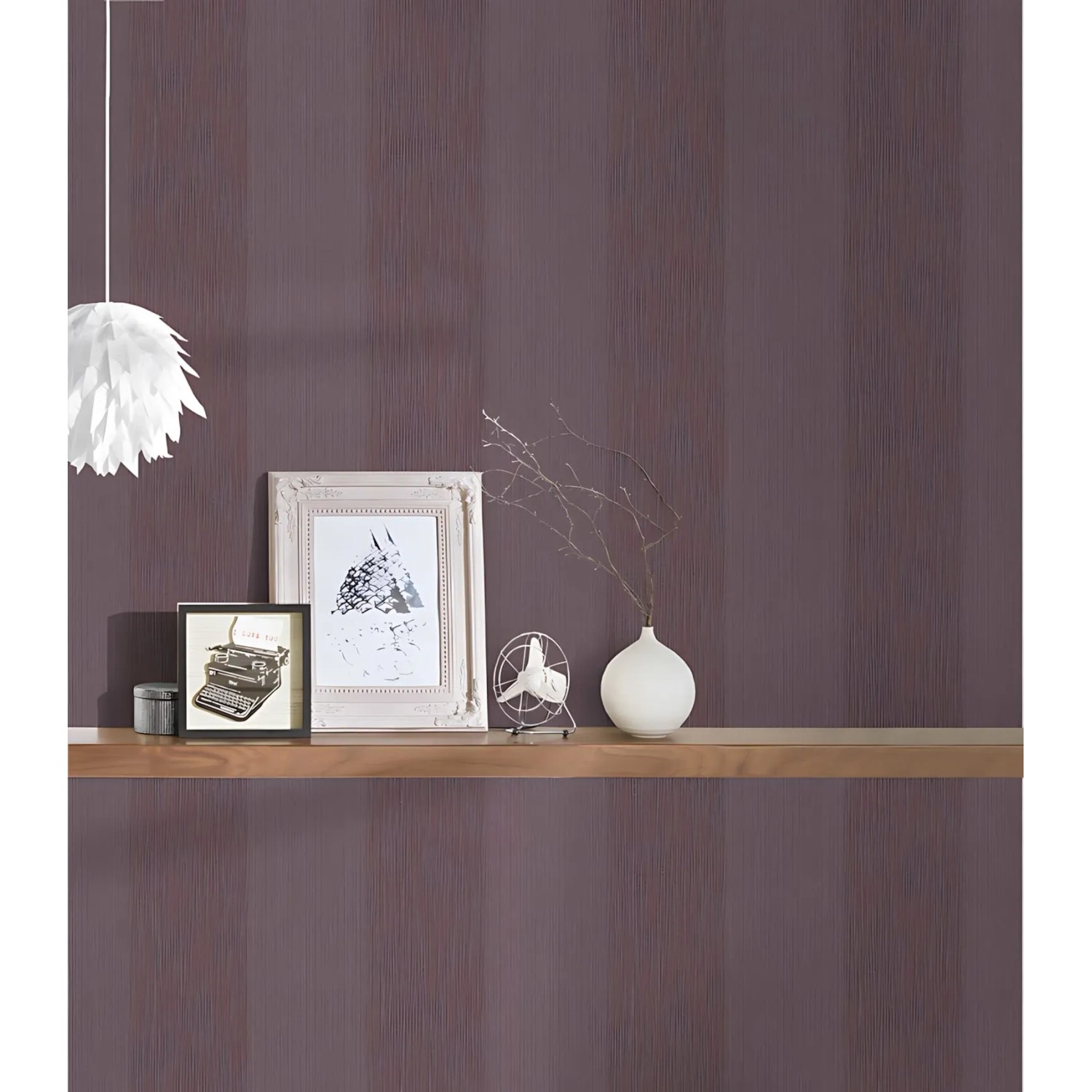 PROFHOME Streifen Tapete in Violett mit Textiloptik. Dekorative Wandgestaltung für Wohnräume.