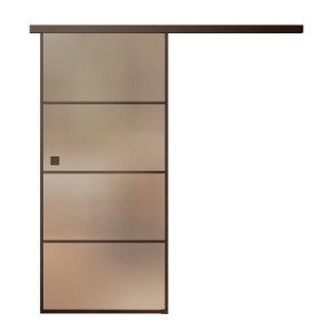 Skyscope Portal Schiebetür-Set Slimwork Typ 9 Glas Satiniert 106 cm x 206 cm