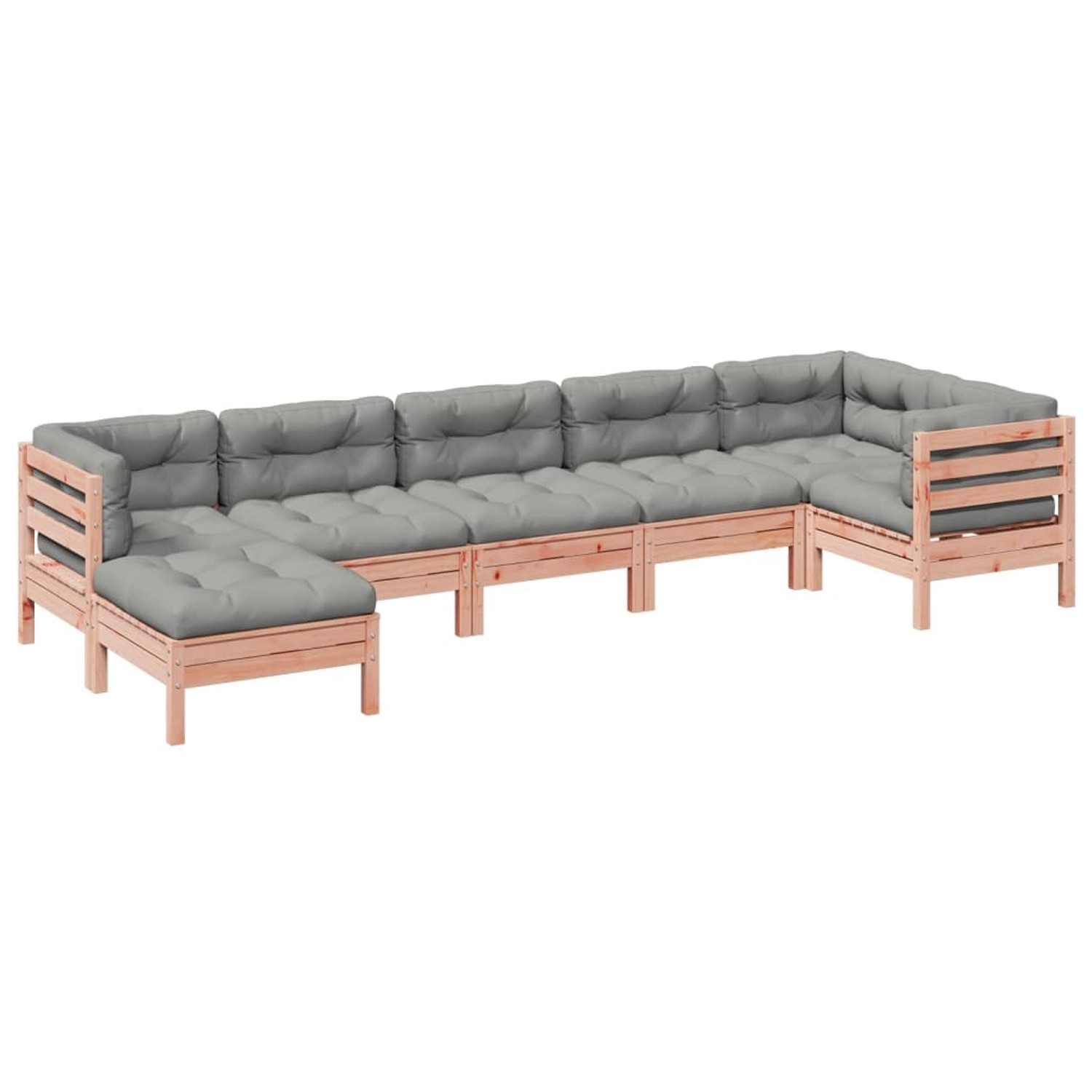 vidaXL 7-Tlg Garten-Sofagarnitur mit Kissen Massivholz Douglasie 3299550 günstig online kaufen