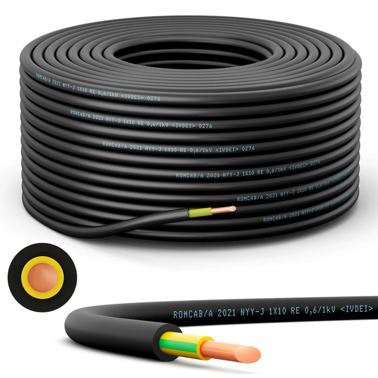 hb-digital 100m Erdkabel NYY-J 1x10mm2 Starkstromkabel für Solaranlagen günstig online kaufen