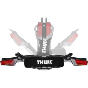 Zusammengeklappter Thule EasyFold 931 Fahrradträger für Anhängerkupplung.