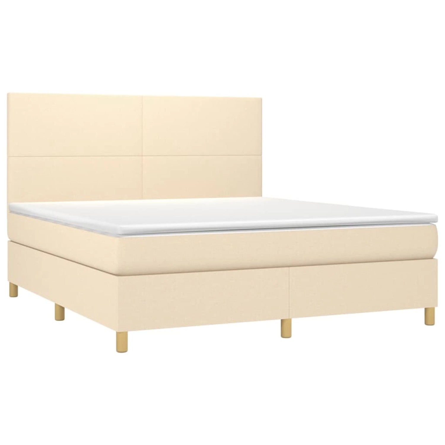vidaXL Boxspringbett mit Matratze & LED Creme 180x200 cm Stoff 3135298 günstig online kaufen