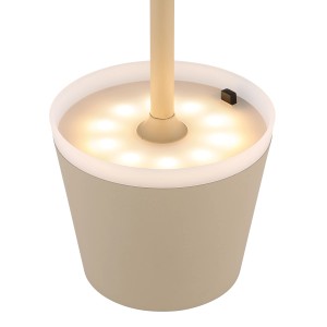 Globo Solarleuchte, 41 cm, sandfarbenes Metall, mit LED-Lichtern. Dekorative Außenleuchte.