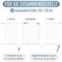 ib style Türschutzgitter Berrin 58-185cm Treppenschutzgitter für Kinder und Haustiere Ohne Bohren Weiß 165-175 cm_9